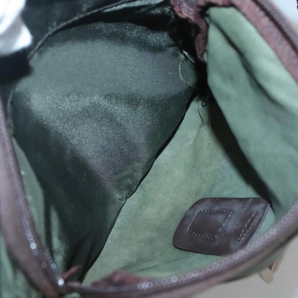 PRADA Shoulder Bag Nylon Khaki Silver Auth - Picture 12 of 16